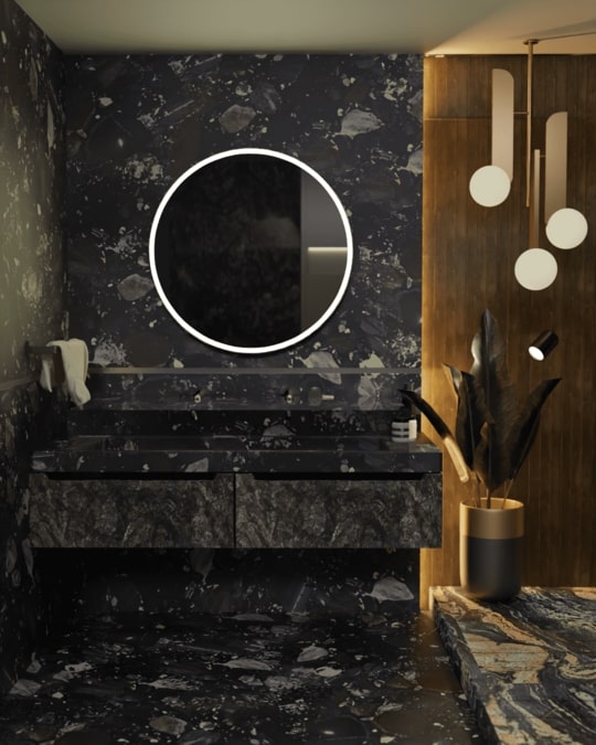 Кварцит Bassi Black фото 3 Кварцит Баccи блэк фото 3